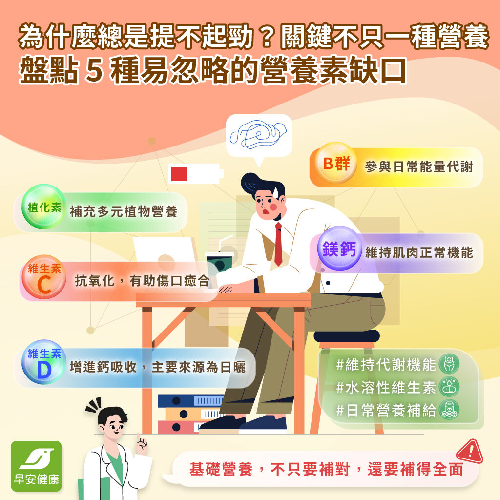 總是提不起勁？盤點 4 種你可能忽略的營養素缺口