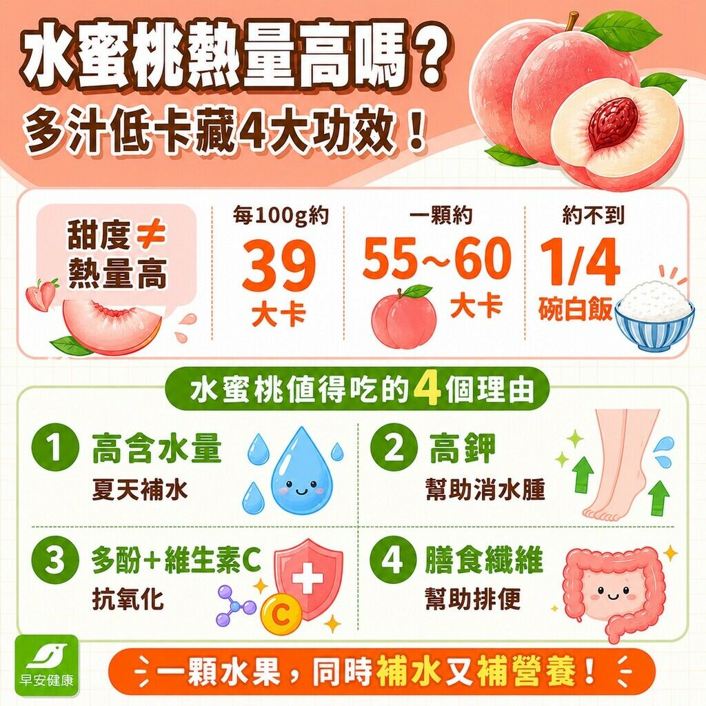 早安健康_水蜜桃熱量高嗎？多汁低卡藏4大功效