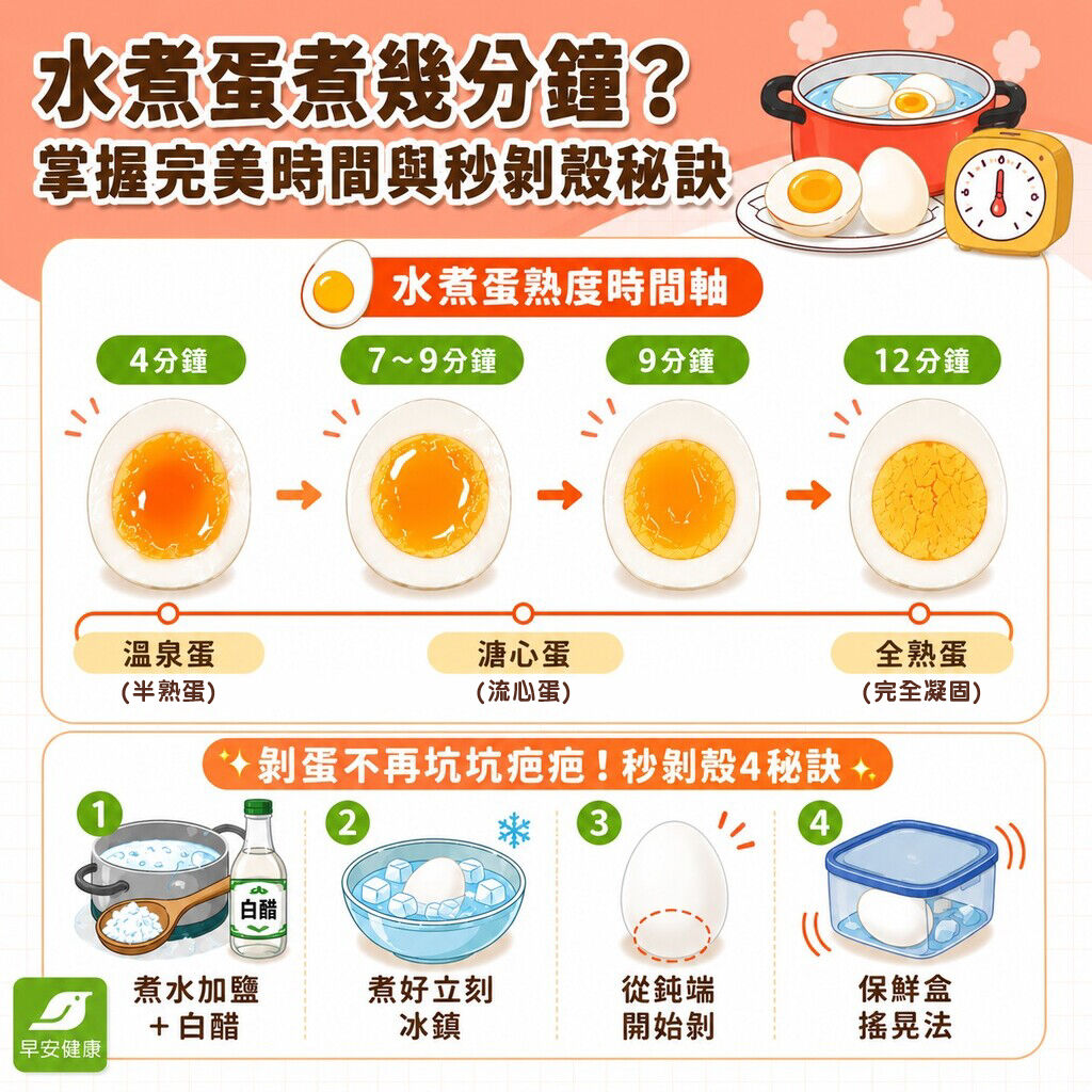 早安健康_水煮蛋煮幾分鐘?掌握完美時間與秒剝殼秘訣
