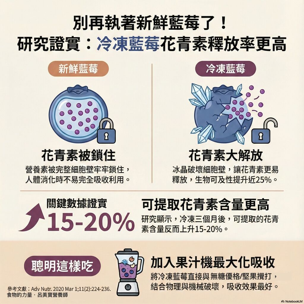 呂美寶營養師＿研究證實冷凍藍莓花青素釋放率更高
