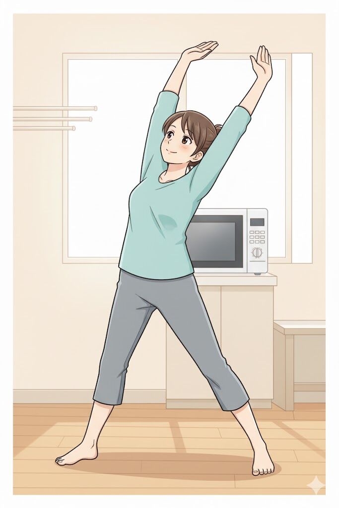 早安健康＿家事燃脂術＿萬歲姿勢伸展背部