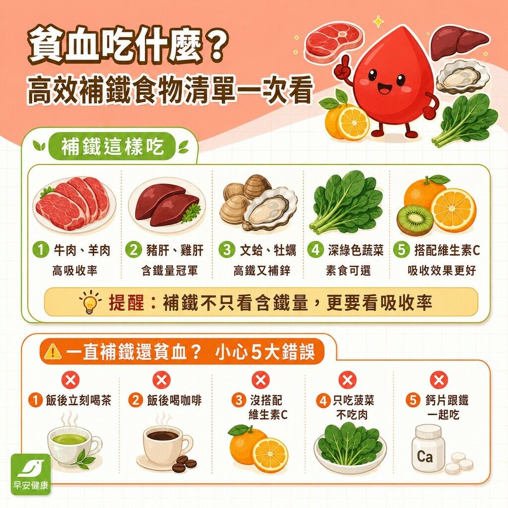 早安健康_貧血吃什麼？高校補鐵食物清單一次看